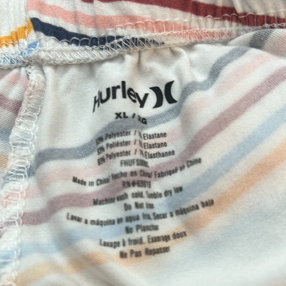 Hurley White Multicolor Striped Pajama Set Sz xl like new condition Bin F - Picture 5 of 5